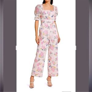 Adelyn Rae Angie Eyelet Floral Jumpsuit
